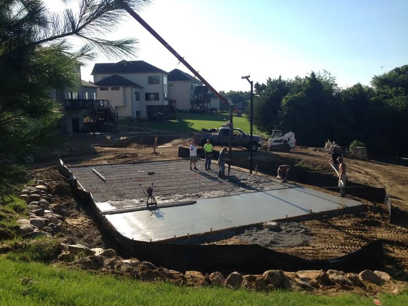 Concrete contractors job in the Wellington Heights neighborhood of Cedar Rapids